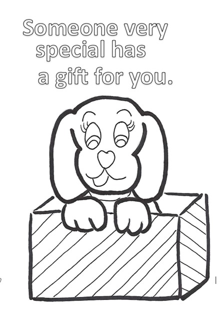 Card to Color - Dog in Gift